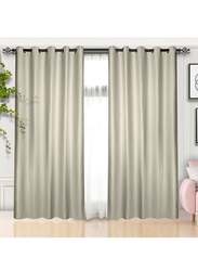 Black Kee 100% Blackout Elegant Textured Jacquard Curtains, W55 x L95-inch, 2 Pieces, Light Granite Grey