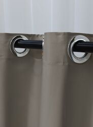 Black Kee 100% Blackout Satin Curtains with Grommets, W55 x L102-inch, 2 Pieces, Sidewalk Grey