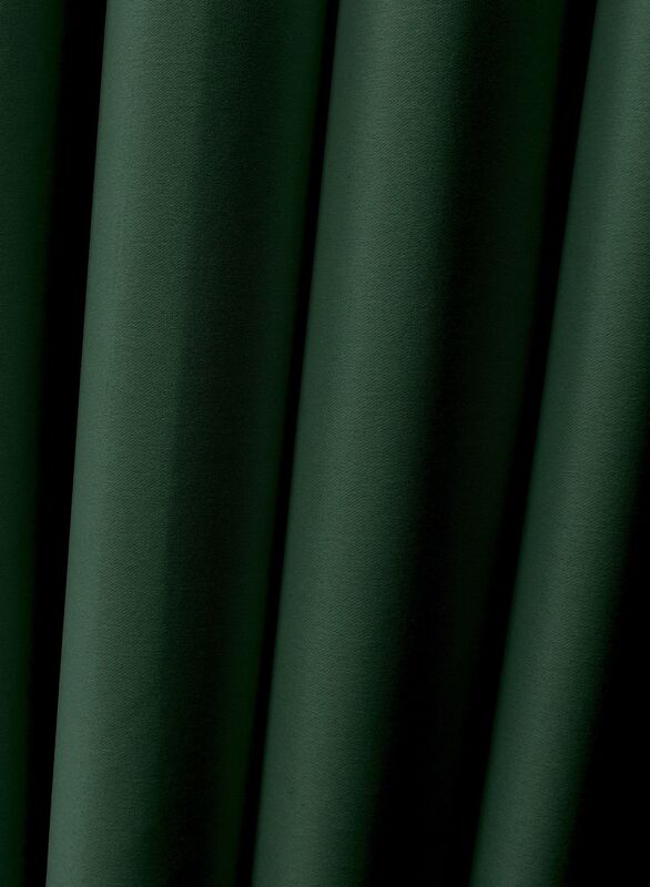 Black Kee 100% Blackout Satin Curtains with Grommets, W59 x L106-inch, 2 Pieces, Forest Green