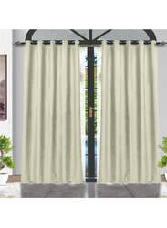 Black Kee 100% Blackout Velvet Curtains, W98 x L106-inch, 2 Pieces, Egret