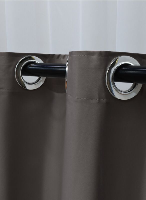 Black Kee 100% Blackout Satin Curtains with Grommets, W106 x L118-inch, 2 Pieces, Charcoal