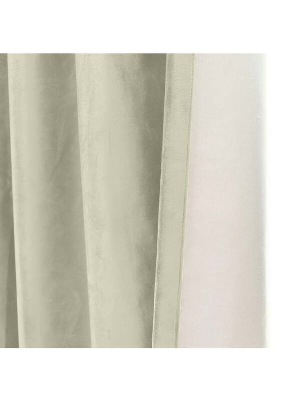 Black Kee 100% Blackout Velvet Curtains, W55 x L95-inch, 2 Pieces, Egret