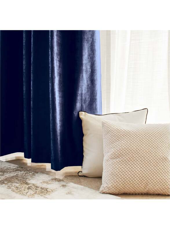 Black Kee 100% Blackout Luxury Velvet Grommet Curtains, W52 x L108-inch, 2 Pieces, Dark Blue