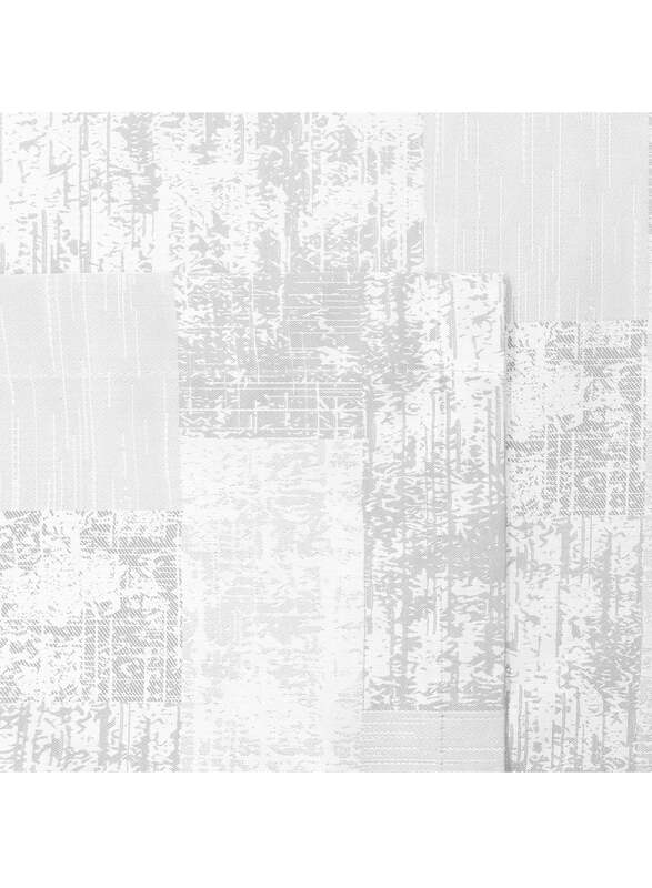 Black Kee 100% Blackout Jacquard Curtains, W118 x L106-inch, 2 Pieces, White