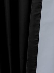 Black Kee 100% Blackout Satin Curtains with Grommets, W52 x L108-inch, 2 Pieces, Black