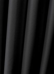 Black Kee 100% Blackout Satin Curtains with Grommets, W106 x L118-inch, 2 Pieces, Black
