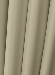 Black Kee 100% Blackout Satin Curtains with Grommets, W52 x L95-inch, 2 Pieces, Simplify Beige