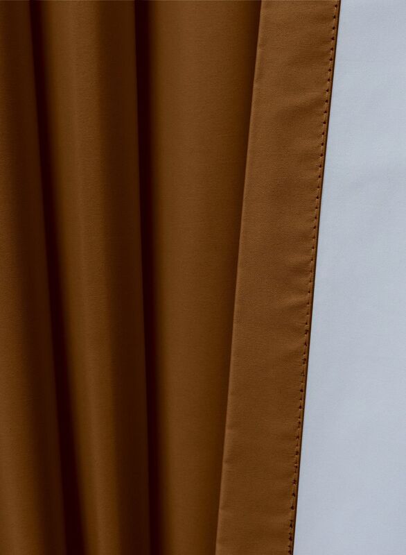 Black Kee 100% Blackout Satin Curtains with Grommets, W106 x L118-inch, 2 Pieces, Walnut Brown