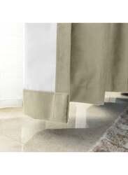 Black Kee 100% Blackout Velvet Curtains, W106 x L118-inch, 2 Pieces, Bleached Sand