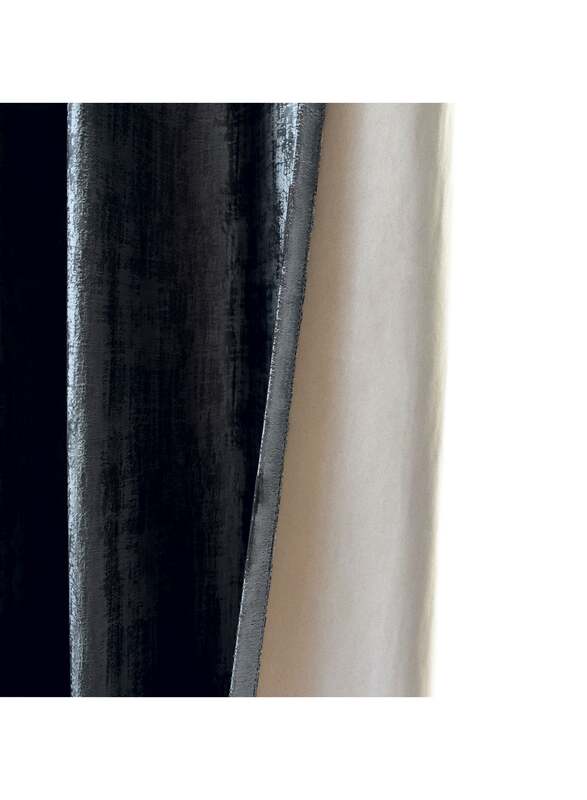 Black Kee 100% Blackout Luxury Velvet Grommet Curtains, W98 x L106-inch, 2 Pieces, Black