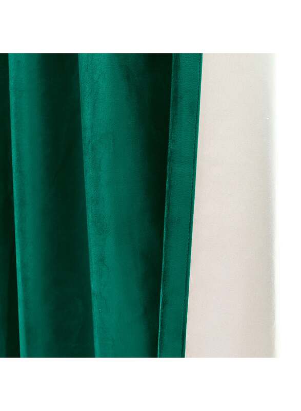 Black Kee 100% Blackout Velvet Curtains, W59 x L106-inch, 2 Pieces, Dark Green