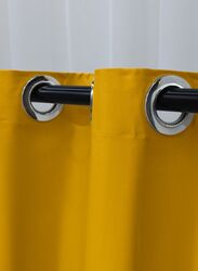 Black Kee 100% Blackout Satin Curtains with Grommets, W52 x L108-inch, 2 Pieces, Yellow