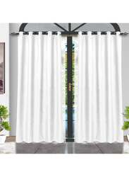 Black Kee 100% Blackout Velvet Curtains, W118 x L106-inch, 2 Pieces, White