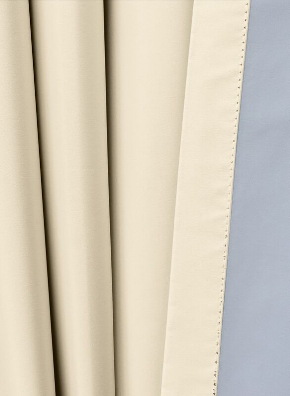 Black Kee 100% Blackout Satin Curtains with Grommets, W78 x L106-inch, 2 Pieces, Ivory