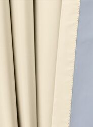 Black Kee 100% Blackout Satin Curtains with Grommets, W78 x L106-inch, 2 Pieces, Ivory