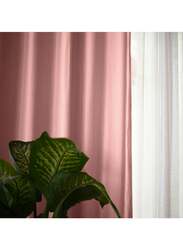 Black Kee 100% Blackout Elegant Textured Jacquard Curtains, W55 x L95-inch, 2 Pieces, Pink