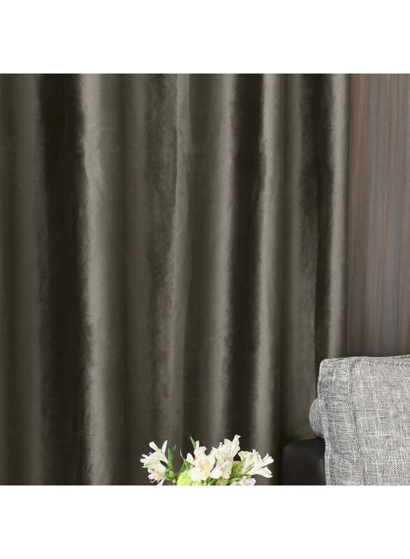 Black Kee 100% Blackout Velvet Curtains, W78 x L106-inch, 2 Pieces, Dark Grey