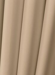 Black Kee 100% Blackout Satin Curtains with Grommets, W118 x L106-inch, 2 Pieces, Tortilla