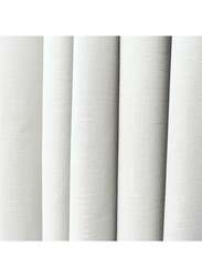 Black Kee 100% Blackout Jacquard Curtains, W98 x L106-inch, 2 Pieces, White