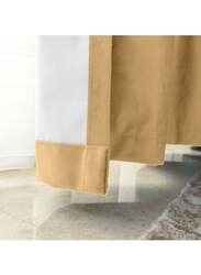 Black Kee 100% Blackout Velvet Curtains, W98 x L106-inch, 2 Pieces, Light Brown