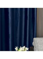 Black Kee 100% Blackout Velvet Curtains, W52 x L108-inch, 2 Pieces, Dark Blue