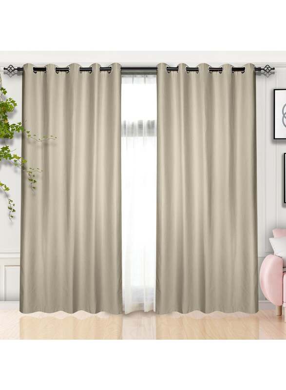 Black Kee 100% Blackout Elegant Textured Jacquard Curtains, W55 x L102-inch, 2 Pieces, Abalone