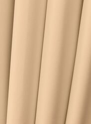 Black Kee 100% Blackout Satin Curtains with Grommets, W52 x L108-inch, 2 Pieces, Light Beige