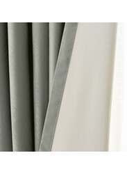 Black Kee 100% Blackout Stylish Jacquard Curtains, W55 x L95-inch, 2 Pieces, Grey