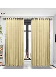 Black Kee 100% Blackout Satin Curtains with Grommets, W98 x L106-inch, 2 Pieces, Pine