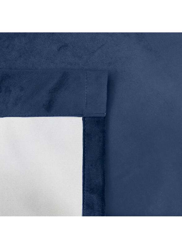 Black Kee 100% Blackout Velvet Curtains, W70 x L106-inch, 2 Pieces, Dark Blue