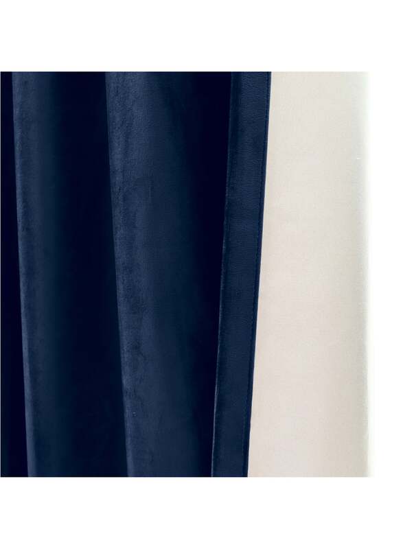 Black Kee 100% Blackout Velvet Curtains, W106 x L118-inch, 2 Pieces, Dark Blue
