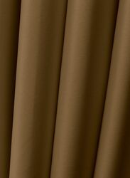 Black Kee 100% Blackout Satin Curtains with Grommets, W59 x L106-inch, 2 Pieces, Brown