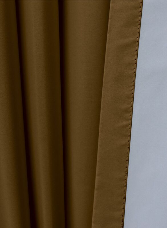 Black Kee 100% Blackout Satin Curtains with Grommets, W78 x L106-inch, 2 Pieces, Brown