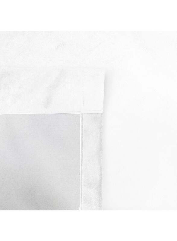 Black Kee 100% Blackout Velvet Curtains, W98 x L106-inch, 2 Pieces, White