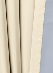 Black Kee 100% Blackout Satin Curtains with Grommets, W98 x L106-inch, 2 Pieces, Ivory