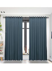 Black Kee 100% Blackout Satin Curtains with Grommets, W55 x L102-inch, 2 Pieces, Teal