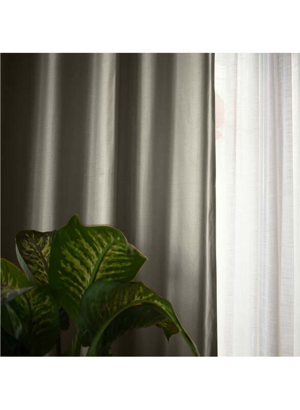 Black Kee 100% Blackout Elegant Textured Jacquard Curtains, W55 x L95-inch, 2 Pieces, Grey