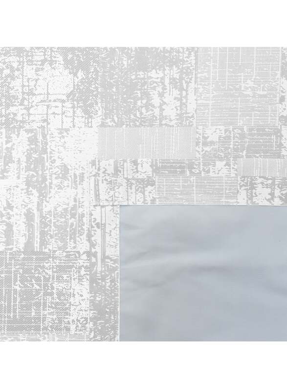 Black Kee 100% Blackout Jacquard Curtains, W59 x L106-inch, 2 Pieces, White