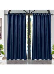 Black Kee 100% Blackout Velvet Curtains, W55 x L95-inch, 2 Pieces, Dark Blue