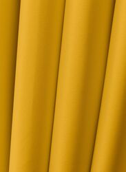 Black Kee 100% Blackout Satin Curtains with Grommets, W106 x L118-inch, 2 Pieces, Yellow