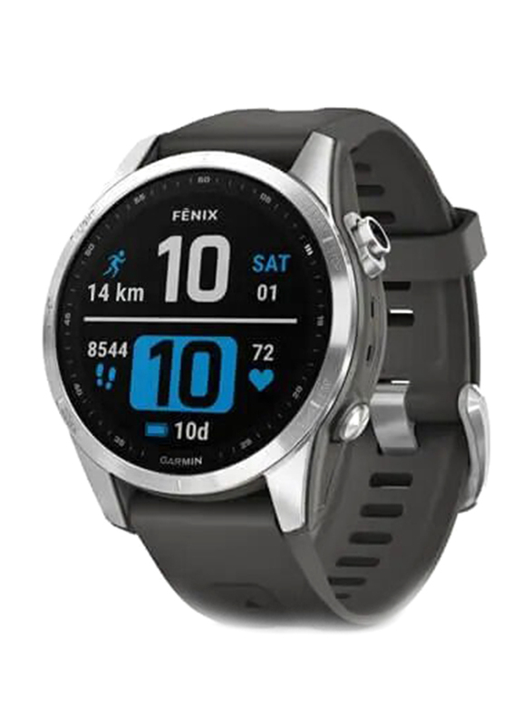 Garmin Fenix 7S - Standard Edition Silver With Graphite Band Smartwatch, 42mm, 010-02539-01