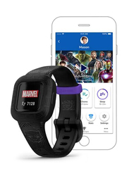 Garmin Vivofit Jr.3 Marvel Black Panther Fitness Activity Tracker 14mm Smartwatch for Kids, Black