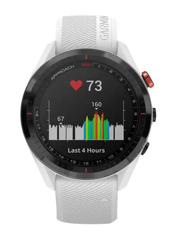 Garmin Approach S62 Golf Smartwatch, Black Ceramic Bezel with White Band