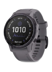 Garmin Fenix 6S Pro Solar Smartwatch Amethyst Steel with Shale Grey Band, 42mm, 010-02409-15