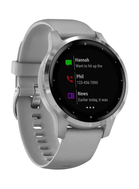 Garmin vivoactive 4S 40mm MIP Display Smartwatch, GPS, Silver/Powder Gray