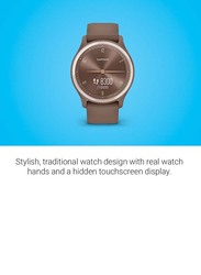 Garmin 40mm Vivomove Sport Hybrid Smartwatch with Health and Wellness Features Touchscreen, Cocoa