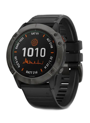 Garmin Fenix 6X Pro Solar Smartwatch Titanium Carbon Grey DLC with Black Band, 51mm, 010-02157-21