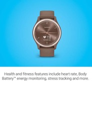 Garmin 40mm Vivomove Sport Hybrid Smartwatch with Health and Wellness Features Touchscreen, Cocoa