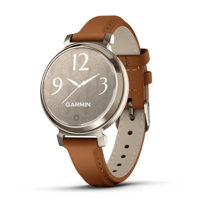 Garmin Lily 2 Classic Cream Gold with Tan Leather Band, 35.4mm, 010-02839-02