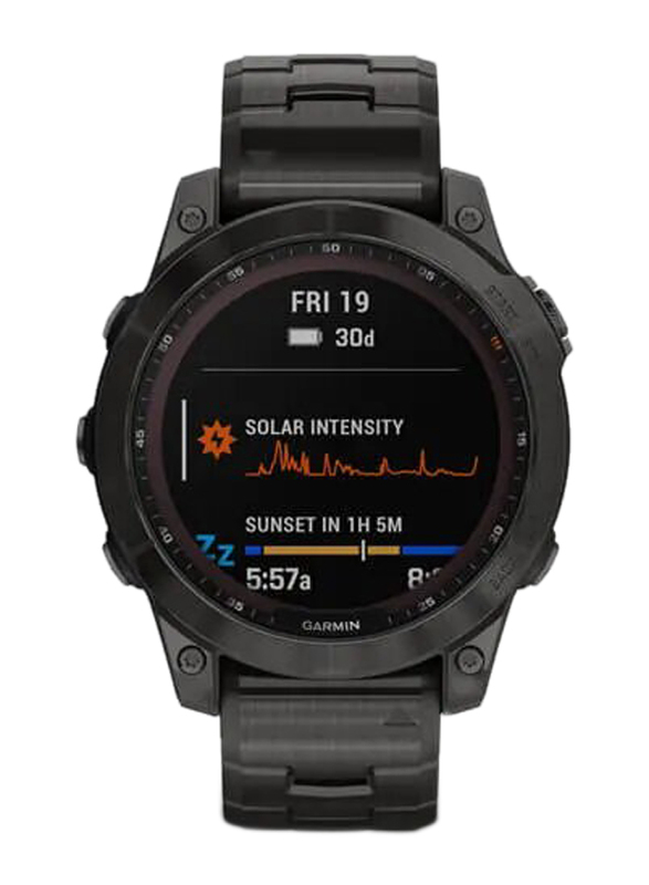 Garmin 47mm Fenix 7 Sapphire Smartwatch, Titanium Carbon Grey